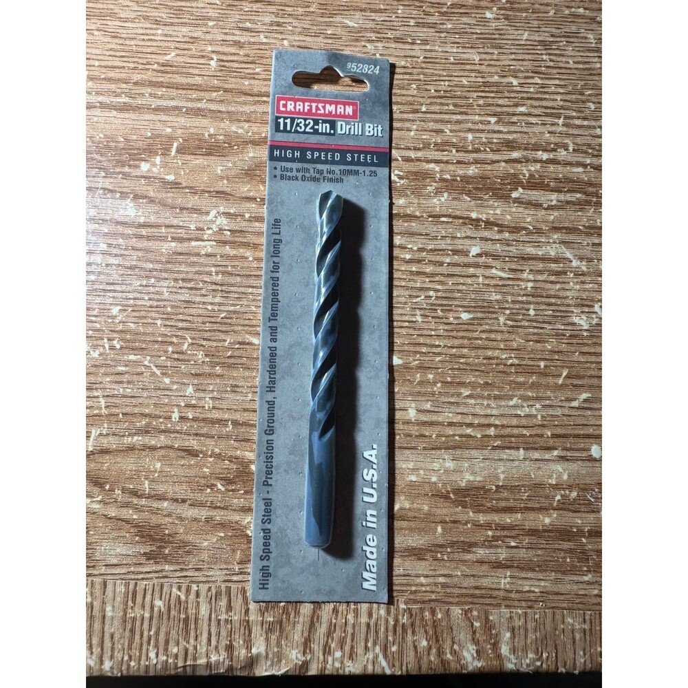 Craftsman 11/32-In Drill Bit High Speed Steel Used With Tap No. 10Mm 1-25 Black